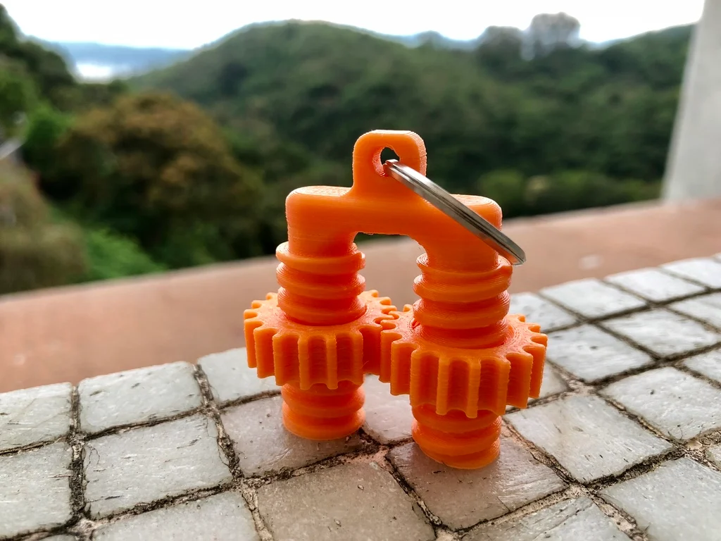 Geared Fidget Bolt Keychain